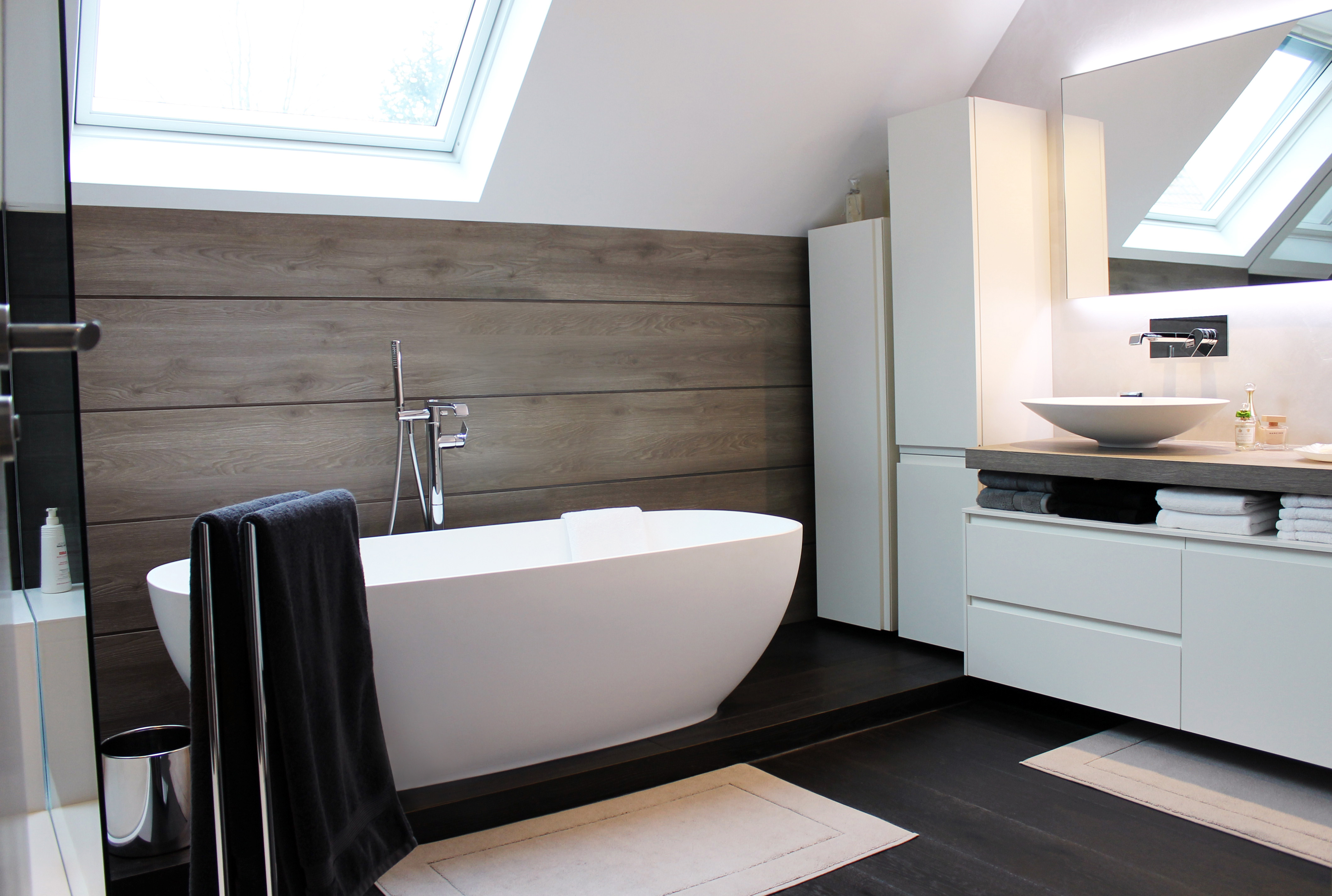 Bathroom with sloping ceiling